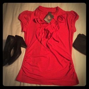 NWT Pink ruffled blouse